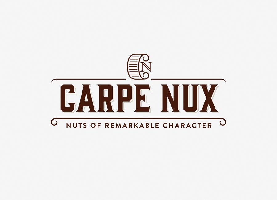Logotype created by Designers Anonymous for premium flavoured nut range Carpe Nux