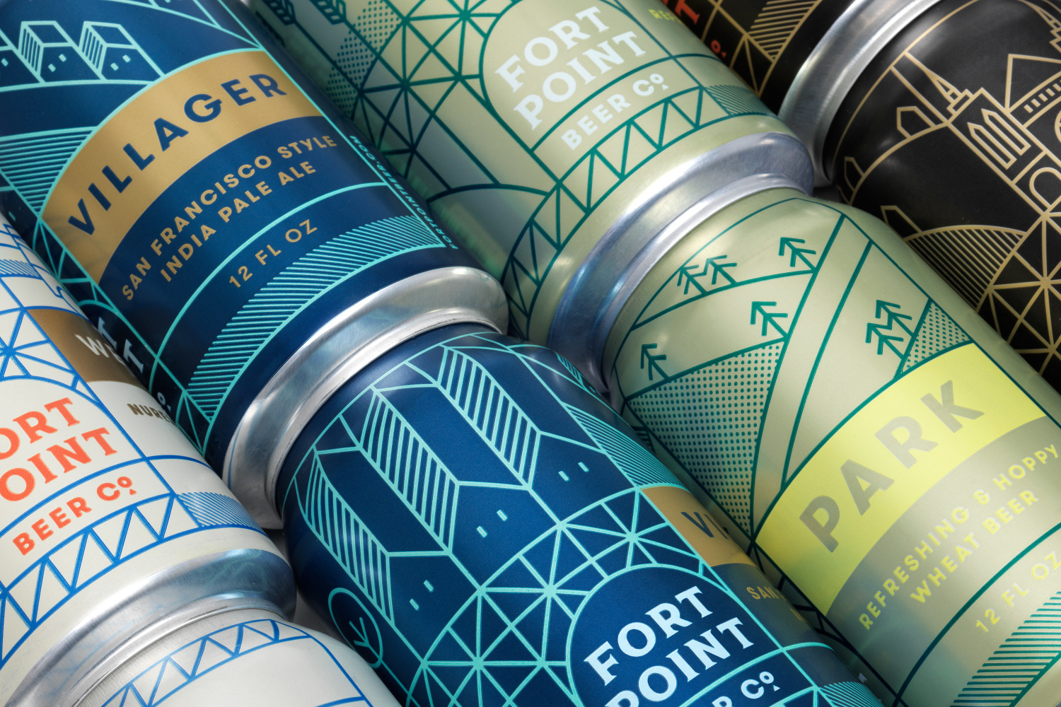 Package design for Fort Point Beer Company by San Francisco based graphic design studio Manual