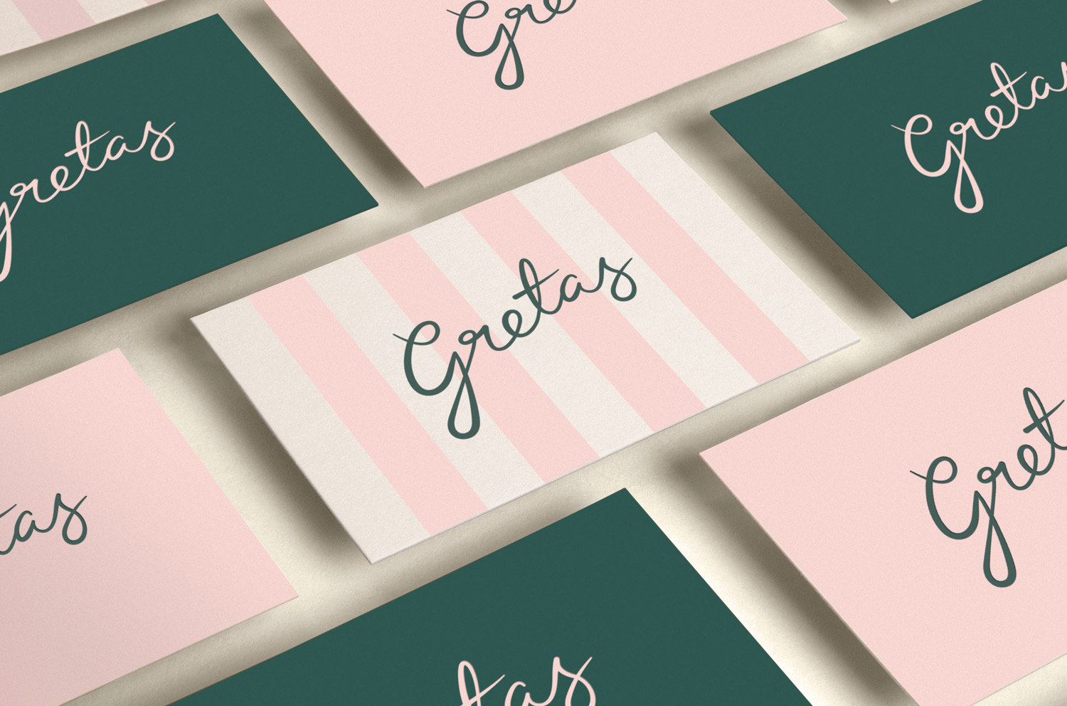 Brand identity, logo and business cards for Stockholm-based cafe Gretas at Haymarket designed by 25AH, Sweden