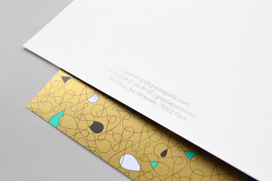 Gold ink postcards for French jewellery manufacturer Gripoix by graphic design studio Mind
