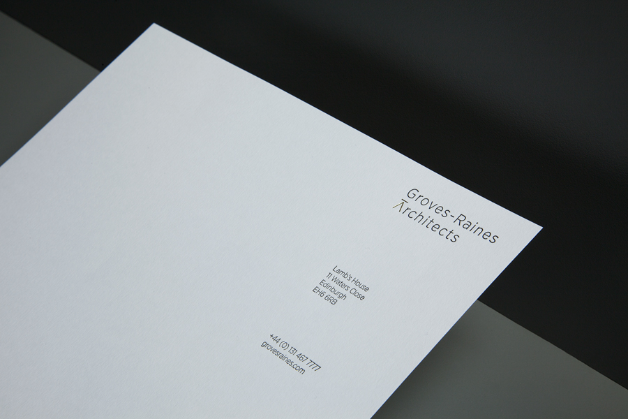 Letterhead design by Graphical House for Edinburgh based Groves-Raines Architects