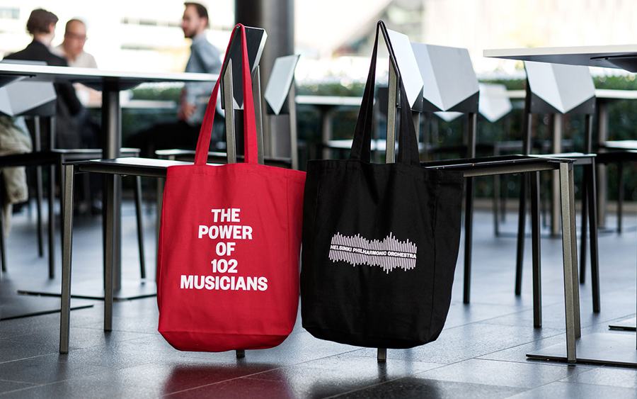 Brand identity and tote bags for Helsinki Philharmonic Orchestra by Bond, Finland