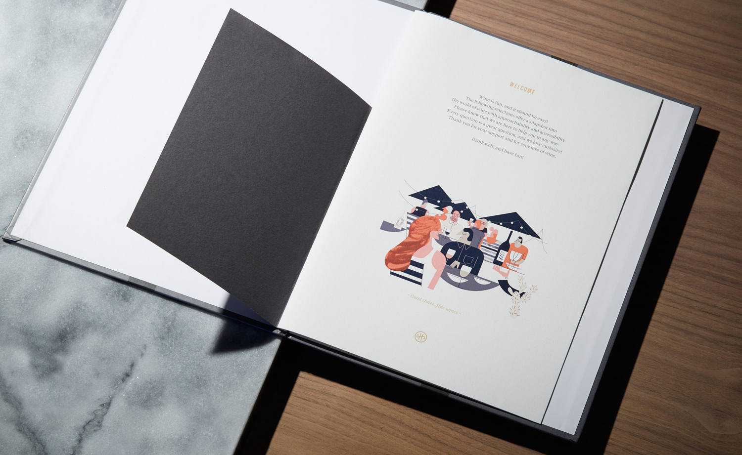 Brand identity and menu designed by Conductor featuring illustration by Tom Froese for High Street Wine Co, a wine bar and shop located in San Antonio's Pearl neighbourhood