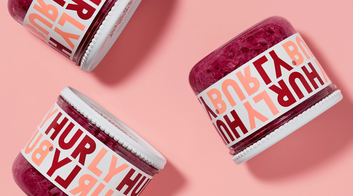 Packaging design by London-based Midday Studio for Hurly Burly and its range of raw slaw