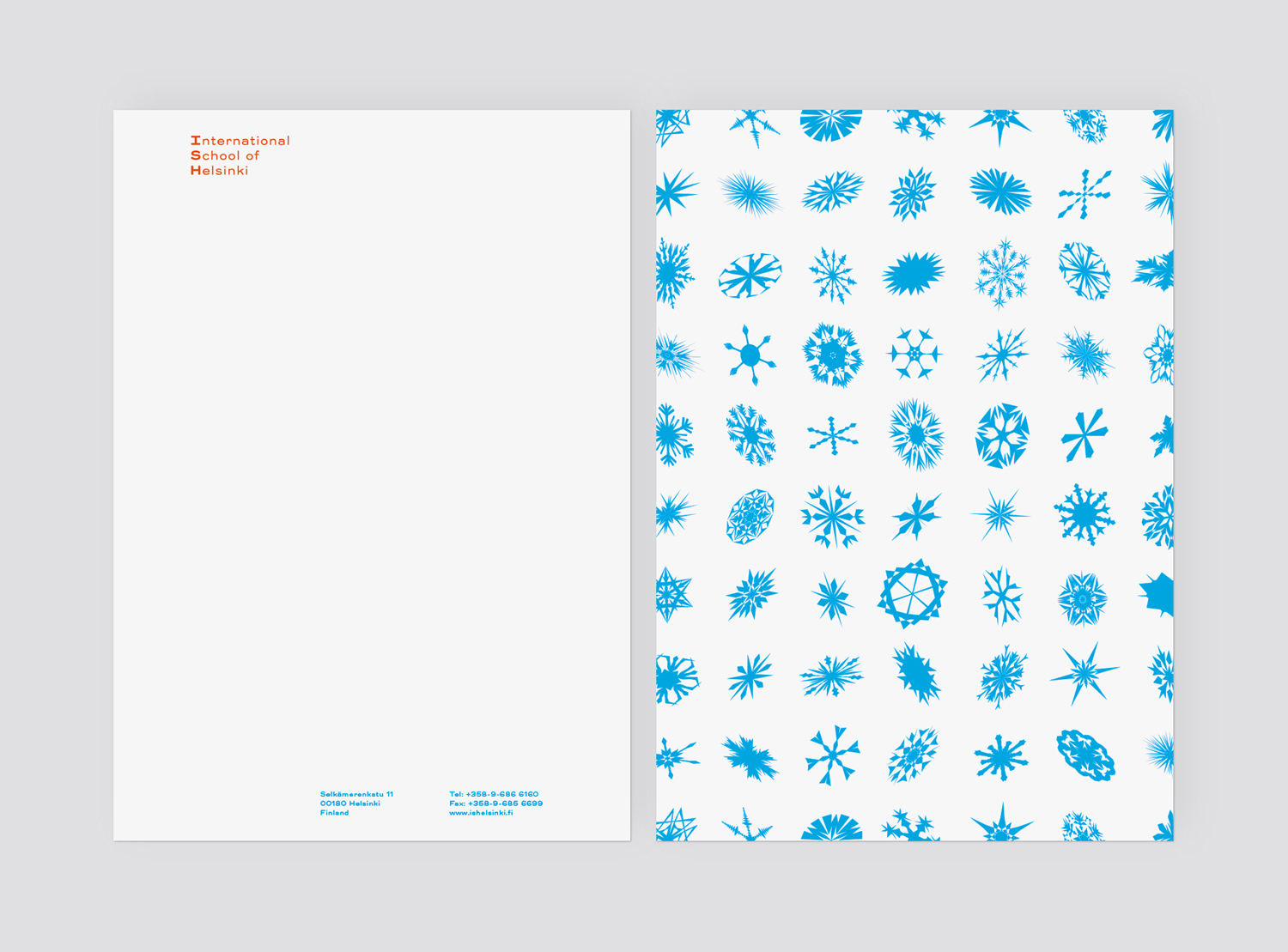 Brand identity and headed paper for the International School of Helsinki by Kokoro & Moi, Finland