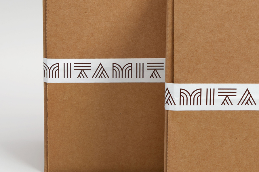 Branded box tape for Mita Chocolate Co. by Moniker, United States