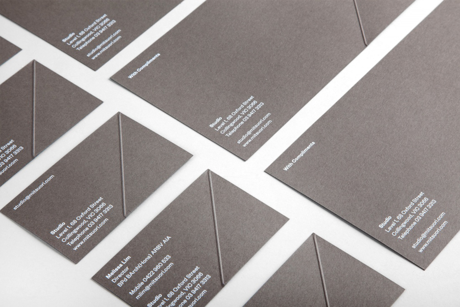Logo and business cards designed by Hunt & Co. for Melbourne based architectural design studio Mitsuori Architects