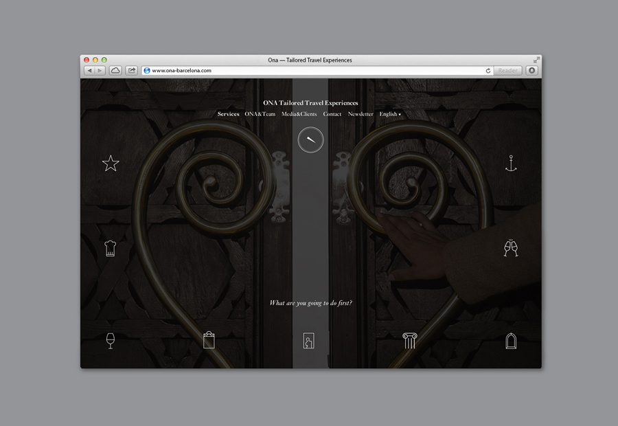 Website by Mucho for Spanish boutique travel agent Ona