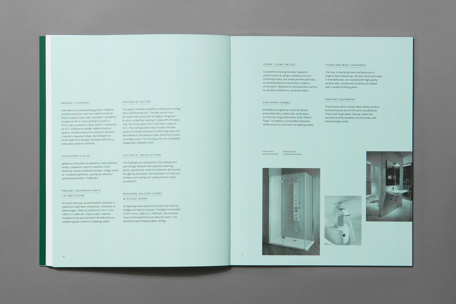 Branding and brochure spread by Studio8585 for Croatian property development Smokovik 