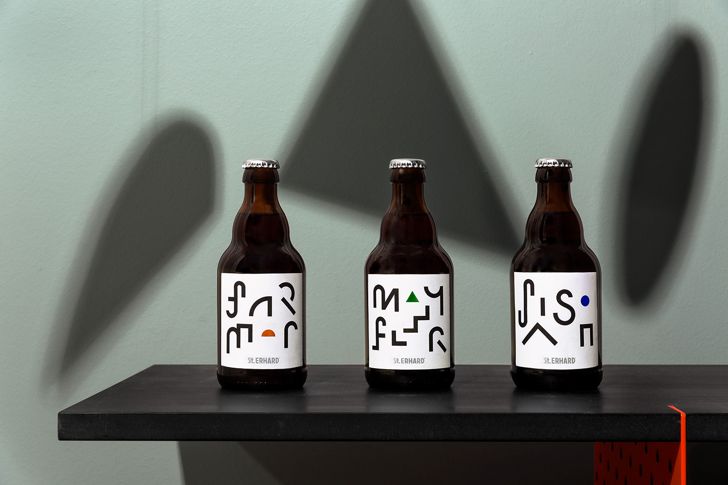New label design by Swedish studio for three distinct beers from German brewery St Erhard