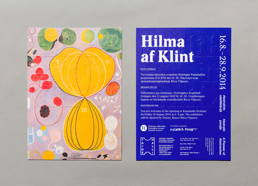 Print with blind emboss detail designed by Tsto for Finnish contemporary art gallery Taidehalli