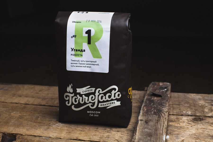 Coffee packaging designed by Fork for Moscow based roaster Torrefacto