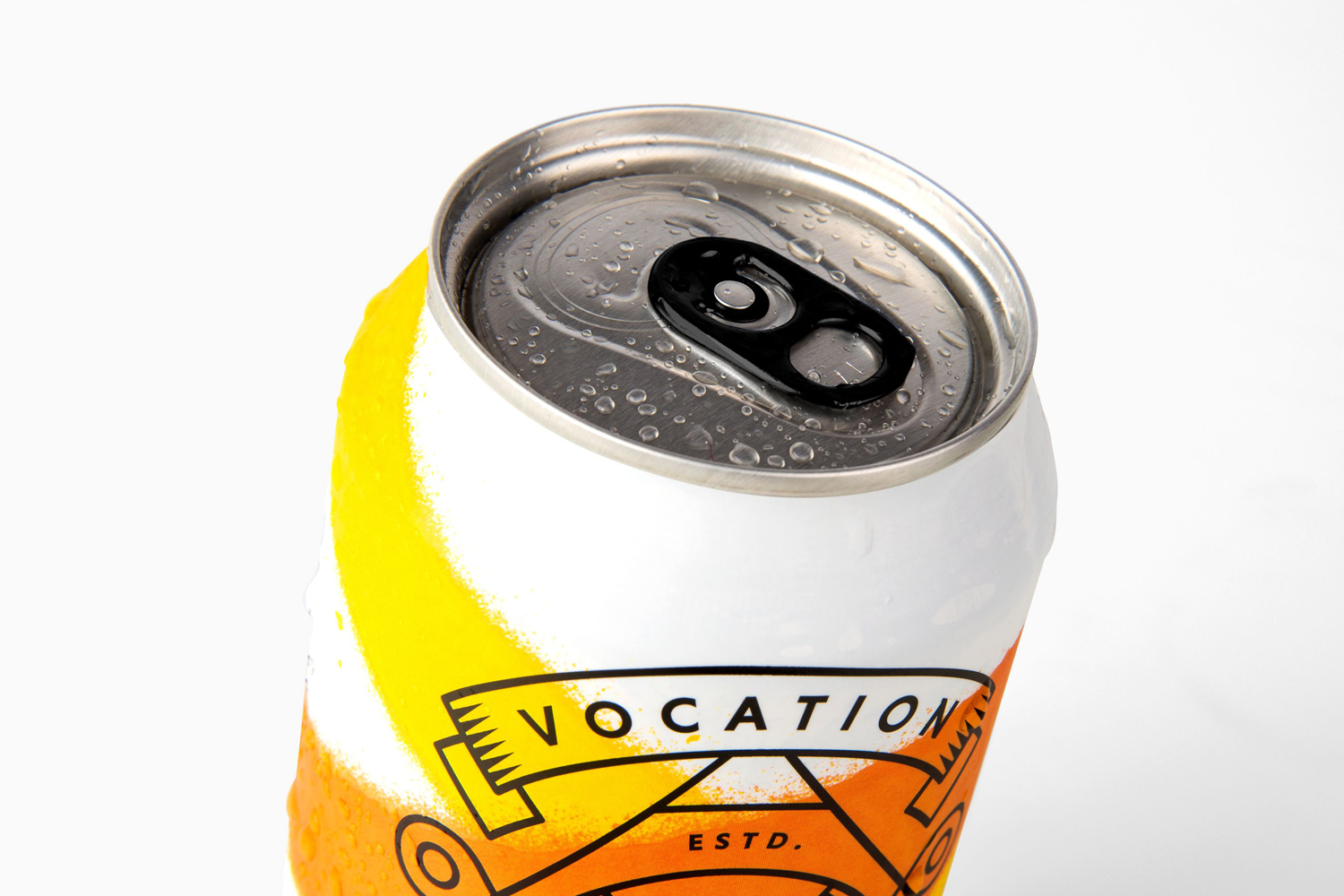 Packaging design by Robot Food for British brewery Vocation's latest release, a craft lager.