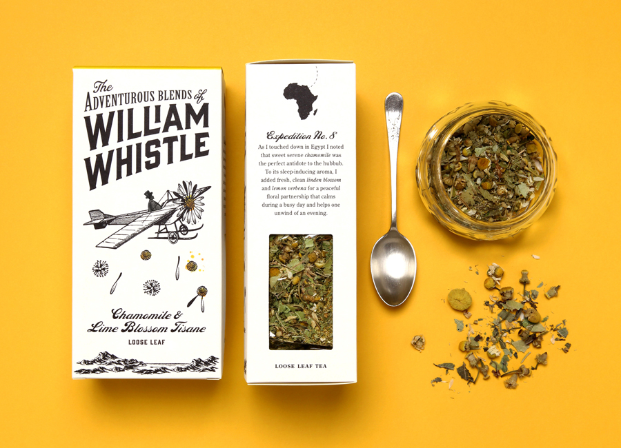 Tea packaging for tea and coffee brand William Whistle by Horse