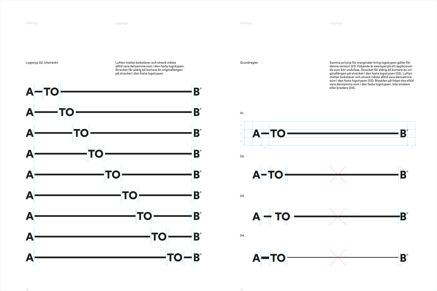 Brand Identity and logo guidelines for retailer, bag and travel specialist A-TO-B by Stockholm Design Lab