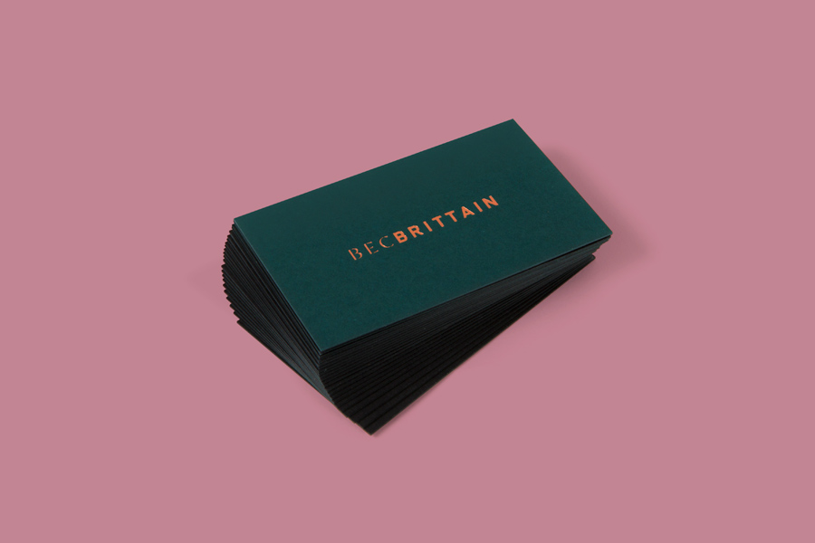 Logo and duplex business cards designed by Lotta Nieminen for New York based lighting and product designer Bec Brittain