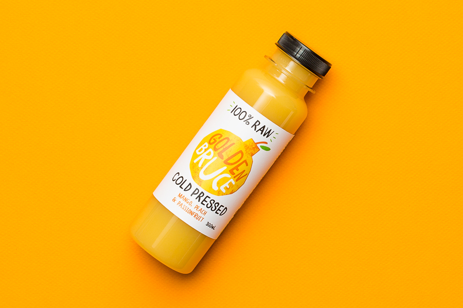 Package design for Australian, 100% raw, cold pressed juice brand Bruce Juice by New Zealand graphic design studio Marx