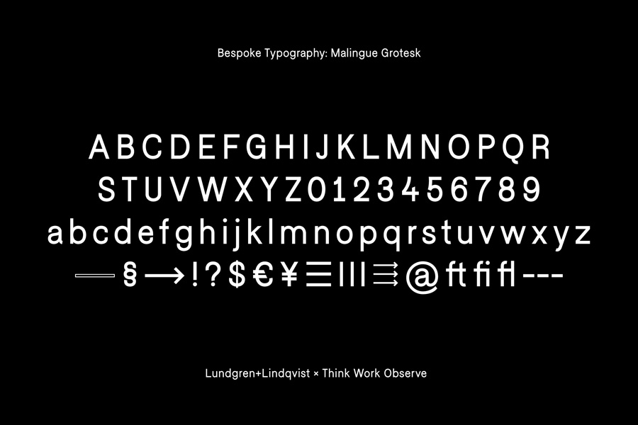 Custom Typeface Design – Edouard Malingue by Lundgren+Lindqvist & Think Work Observe, Sweden