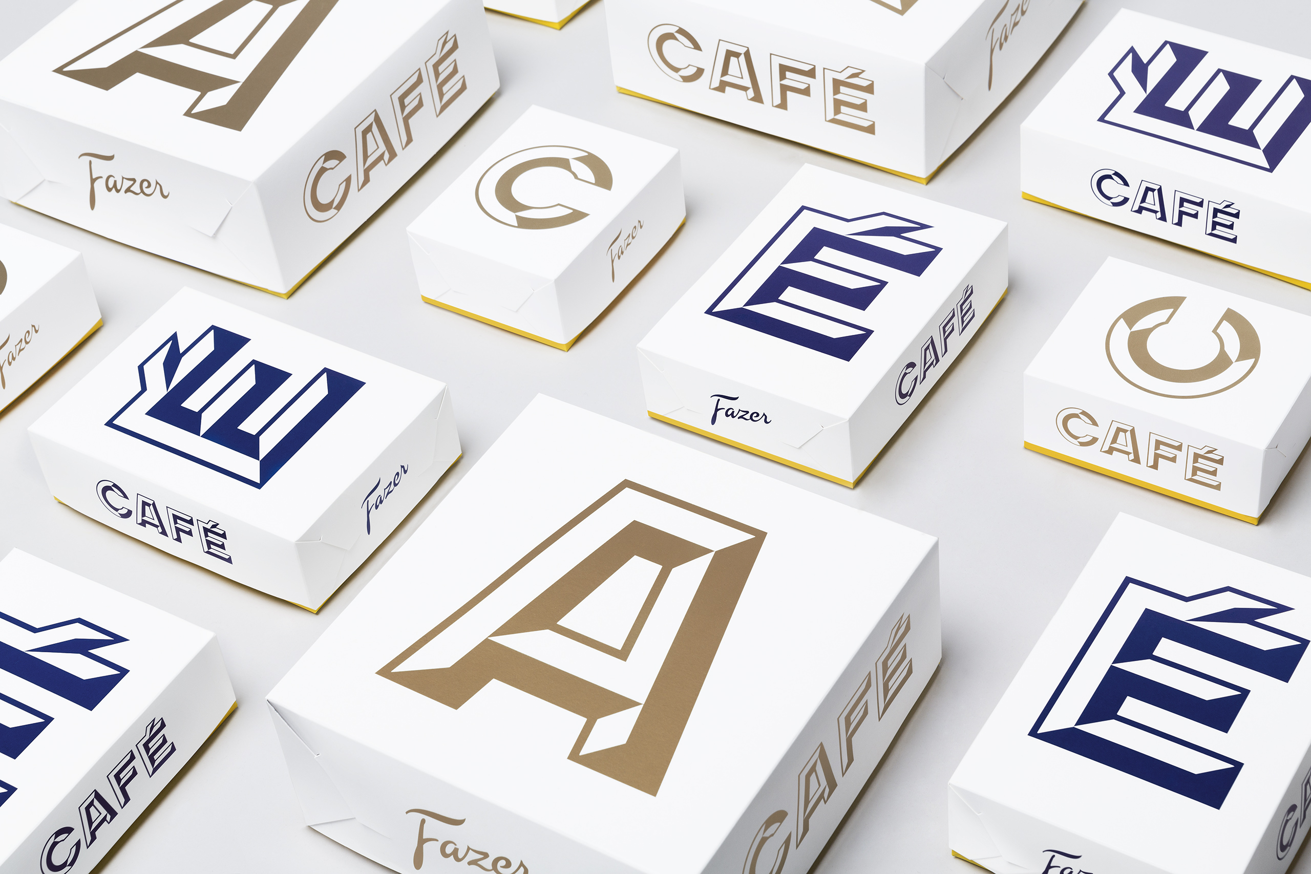Fazer Cafe logo, branding and packaging designed by Kokoro & Moi