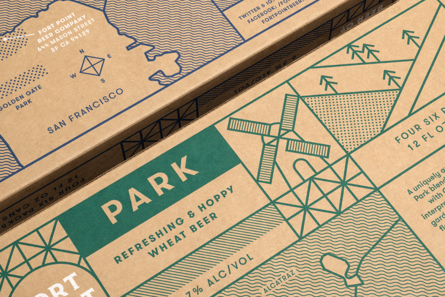 Package design for Fort Point Beer Company by San Francisco based graphic design studio Manual