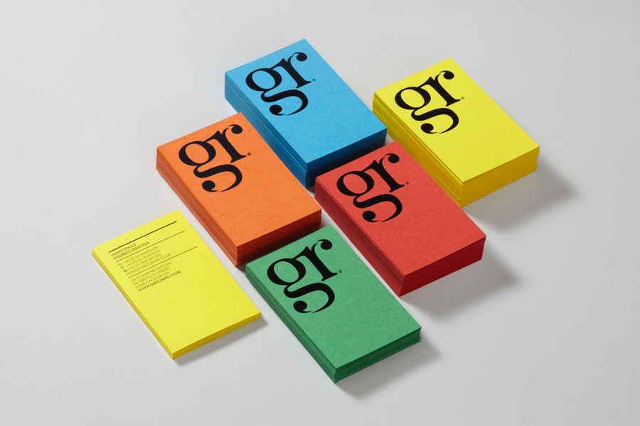 Multi-coloured Branding – GR Communications by Ascend, United Kingdom