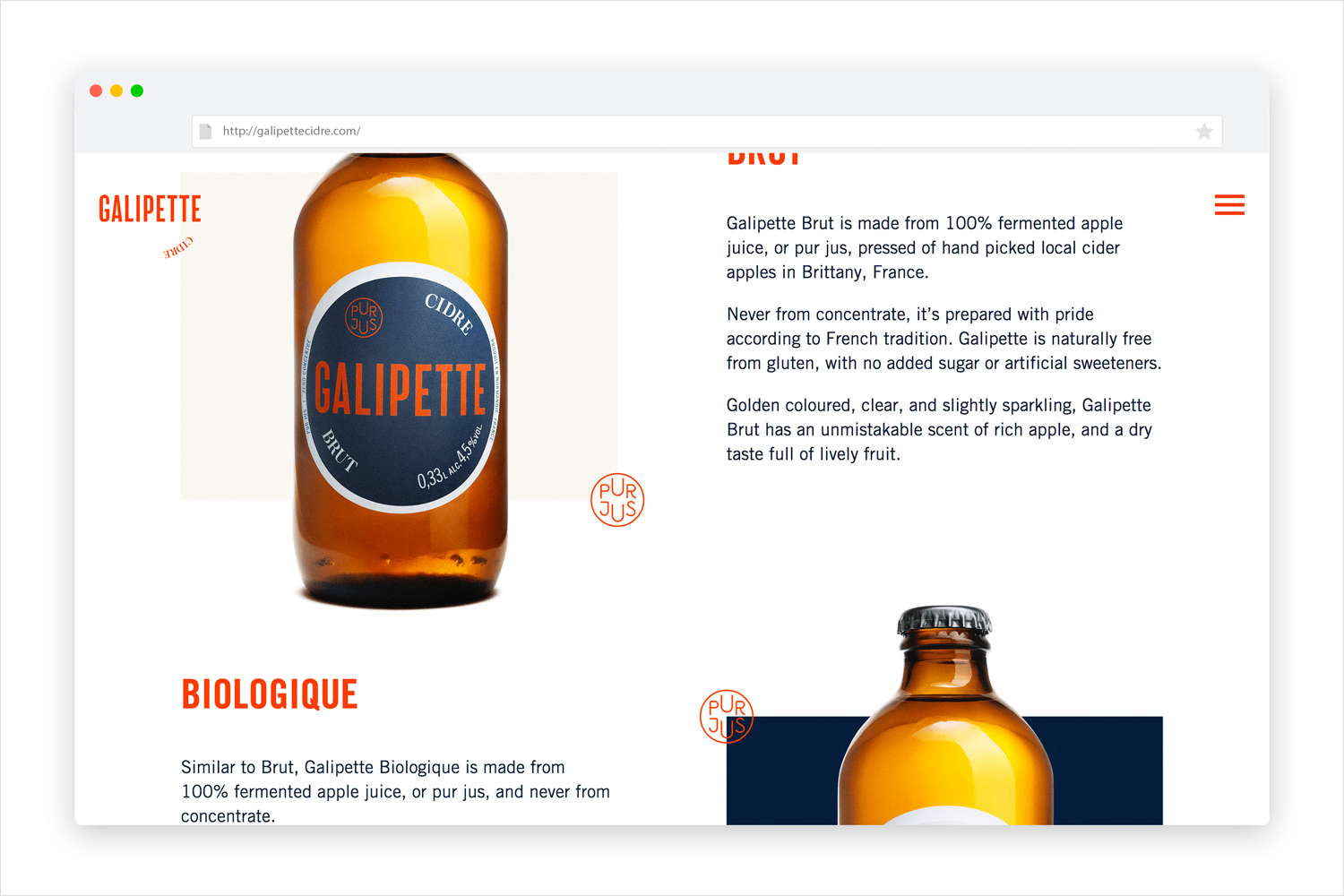 Packaging design for authentic, French premium cidre Galipette Cidre by Werklig, Finland