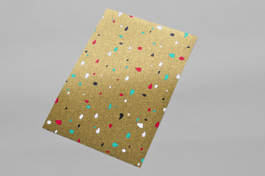 Gold ink wrapping paper for French jewellery manufacturer Gripoix by graphic design studio Mind