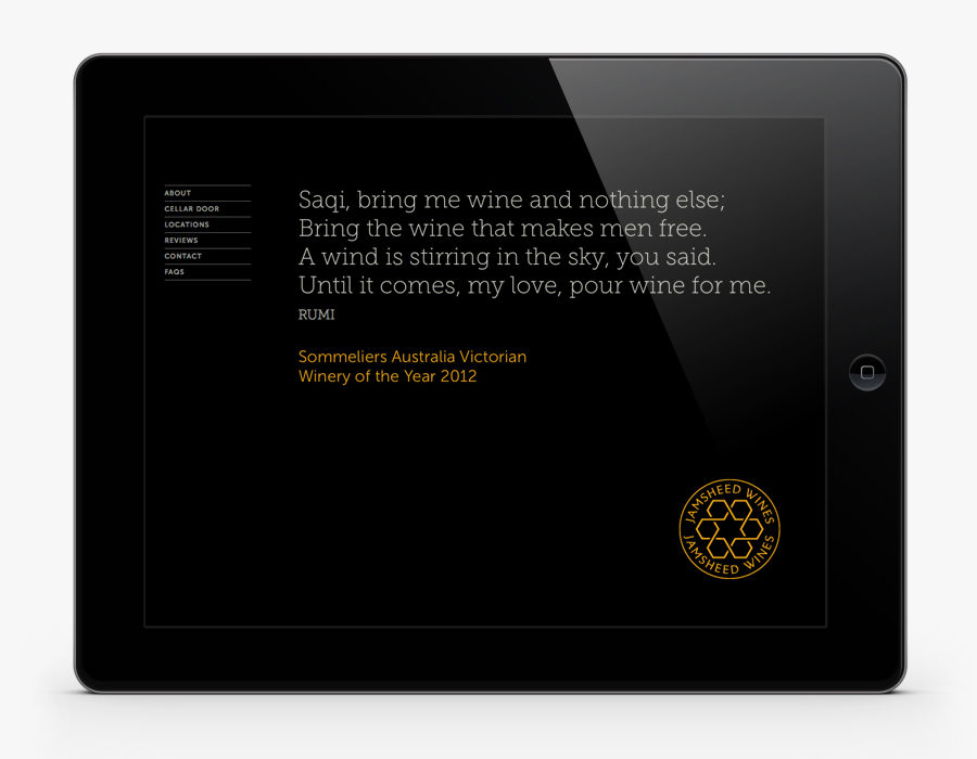 Logo and website design by Cloudy Co. for Yarra Valley boutique wine label Jamsheed