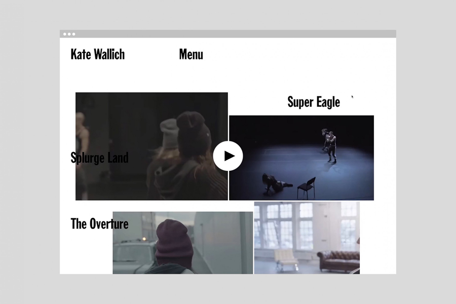 Website for contemporary dance director and choreographer Kate Wallich designed by Shore