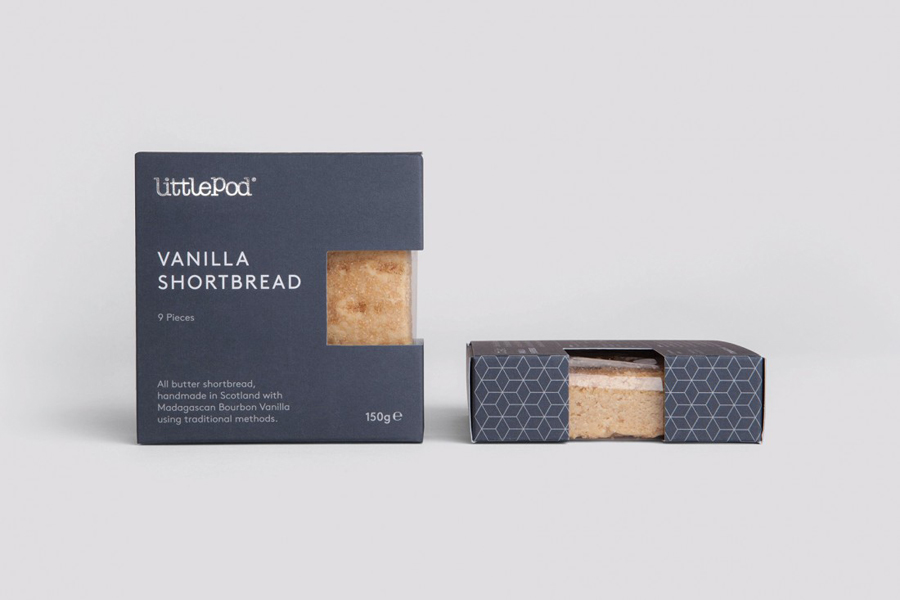 Package design by Believe In for LittlePod's traditionally made vanilla shortbread