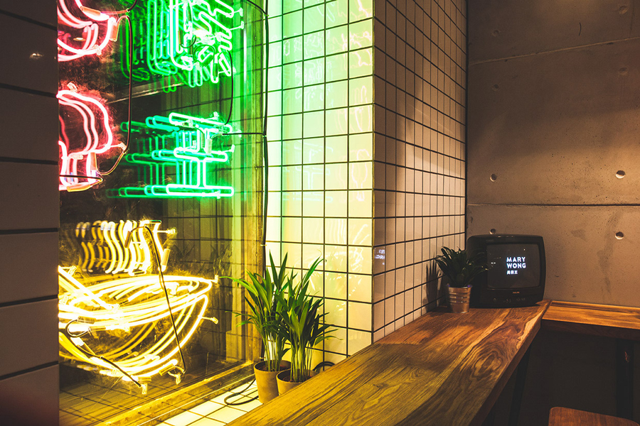 Mary Wong Noodle Bar visual identity, interior and signage designed by Fork