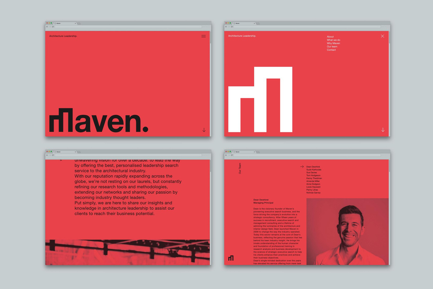 Logo and website design by Toko for architecture recruitment agency Maven