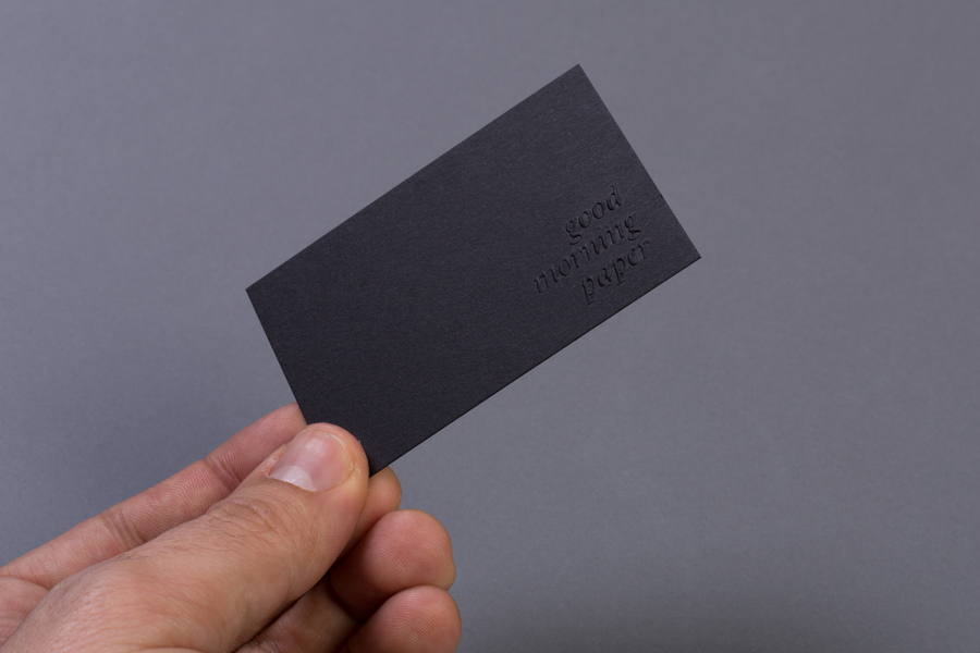 Business card design with blind emboss by Atipo for print production studio Minke