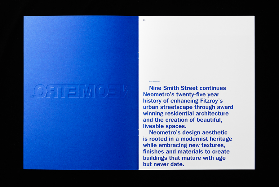 Logotype and print designed by Studio Hi Ho for Neometro and their property development Nine Smith Street