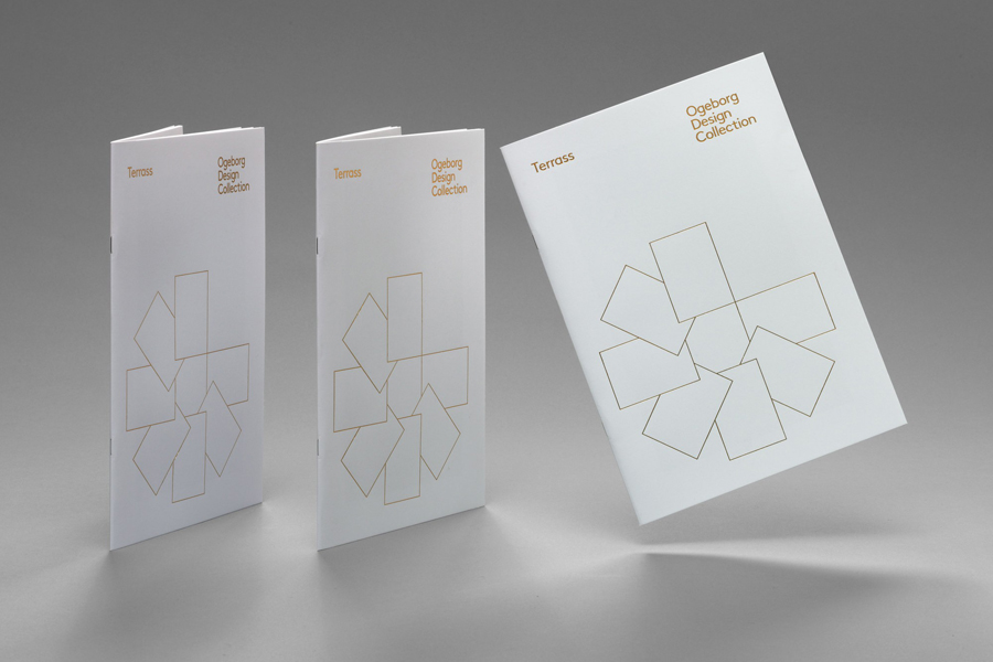 Gold foiled catalogue for carpet manufacture Ogeborg designed by Kurppa Hosk