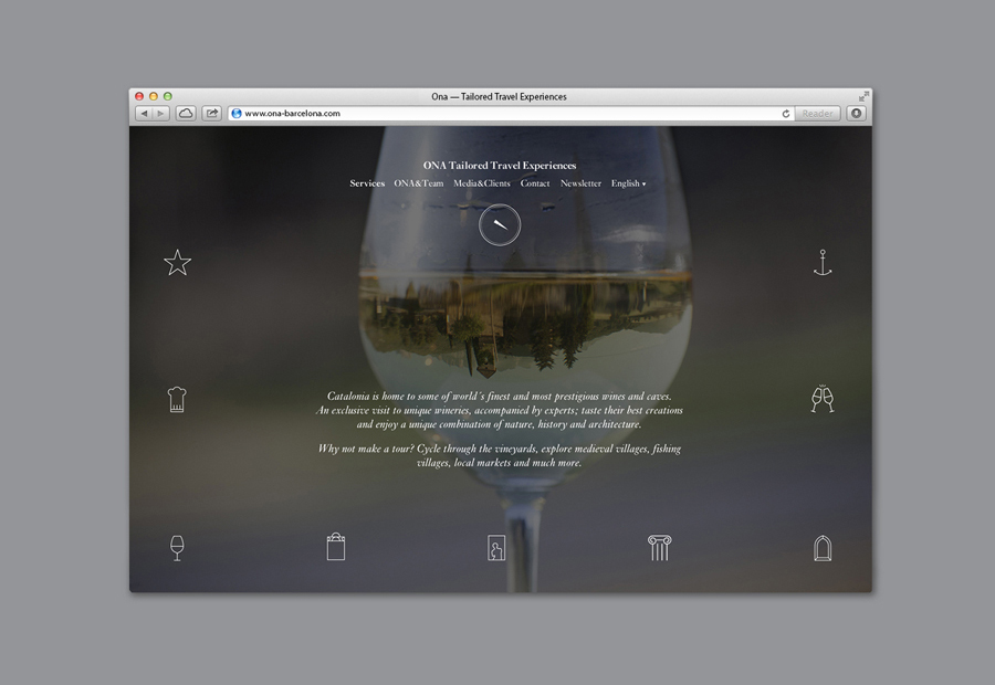 Website by Mucho for Spanish boutique travel agent Ona