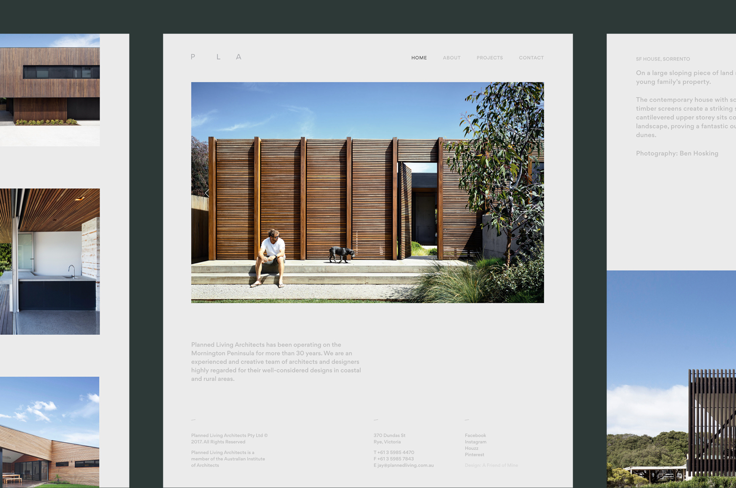 Brand identity and responsive website by A Friend Of Mine for Planned Living Architects.