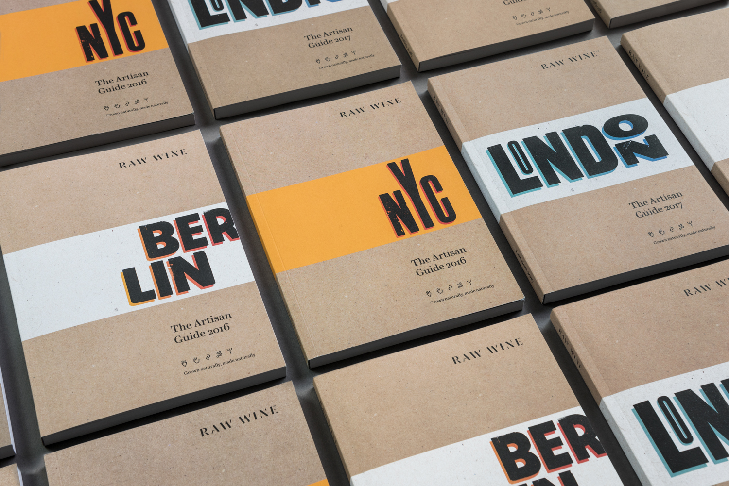Logotype, letterpress business cards, stationery and brochures by The Counter Press for international wine fair Raw Wine