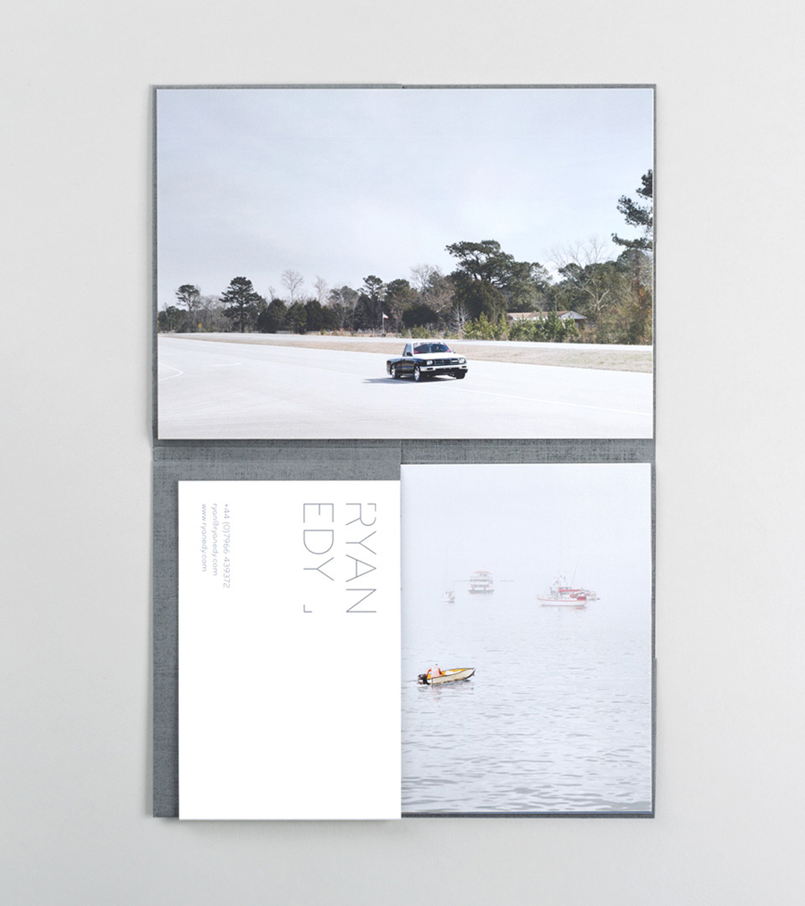 Visual identity and print for photographer Ryan Edy designed by Founded
