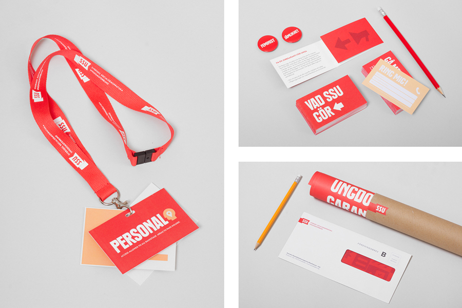 Logo, stationery, print and iconography designed by Snask for the Swedish Social Democratic Youth League
