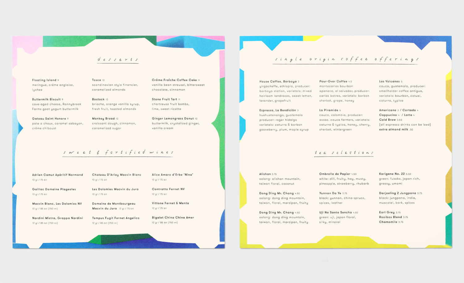 Brand identity and illustrated menus by New York design studio Triboro for Brooklyn cafe and bar Sauvage