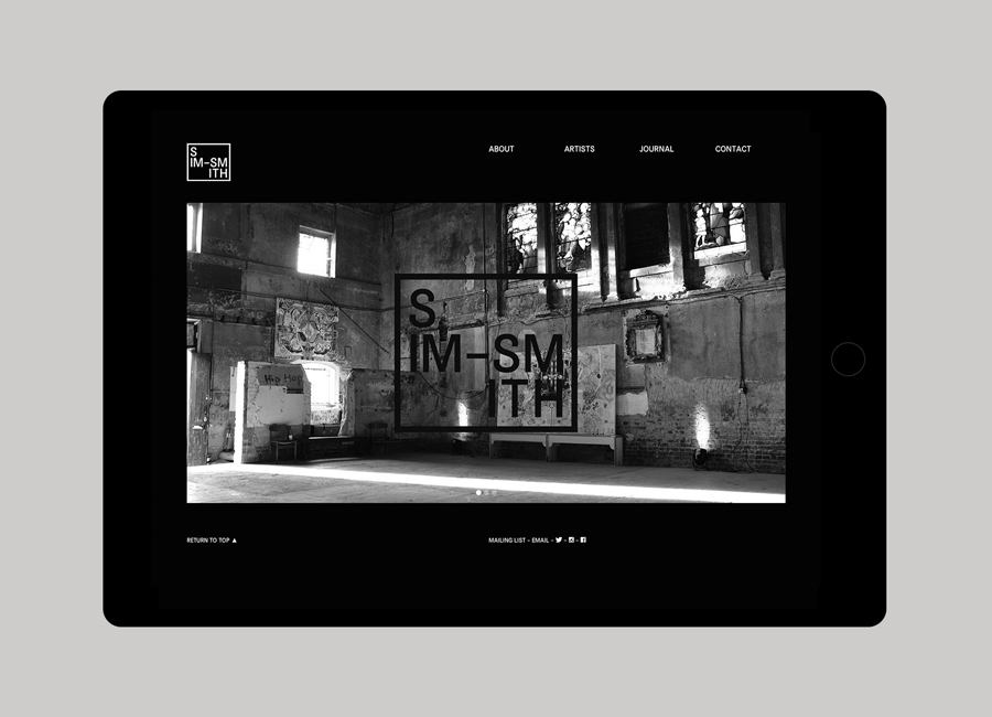 Sim Smith Gallery website designed by Spin
