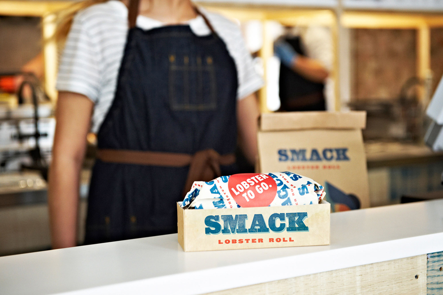 Packaging for Lobster takeaway business Smack Lobster Roll designed by &SMITH