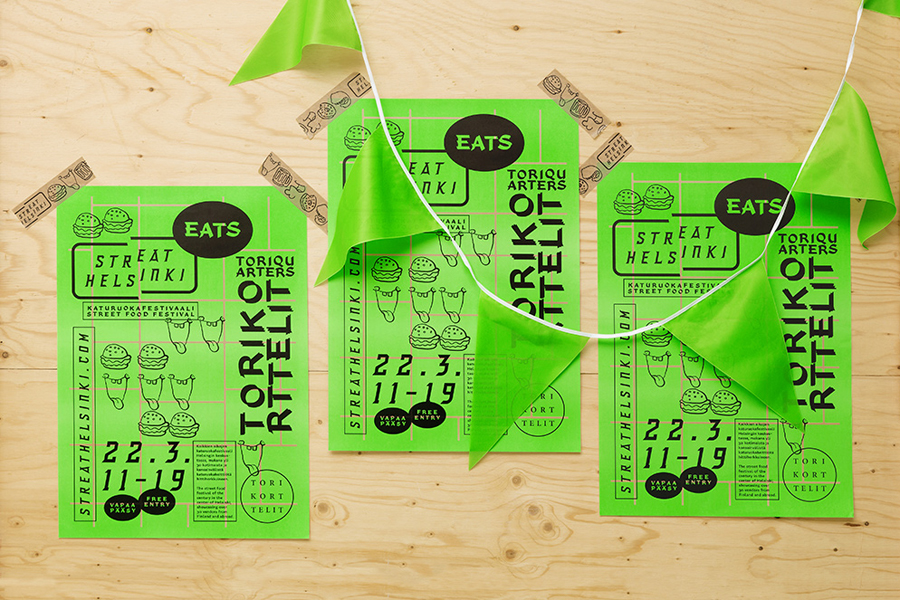Print with fluorescent detail for Streat Helsinki designed by Kokomo & Moi