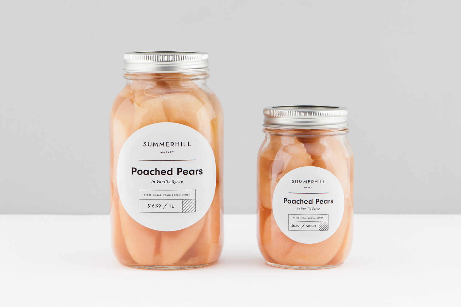 Pear packaging design by Canadian studio Blok for Toronto based boutique grocery store Summerhill Market
