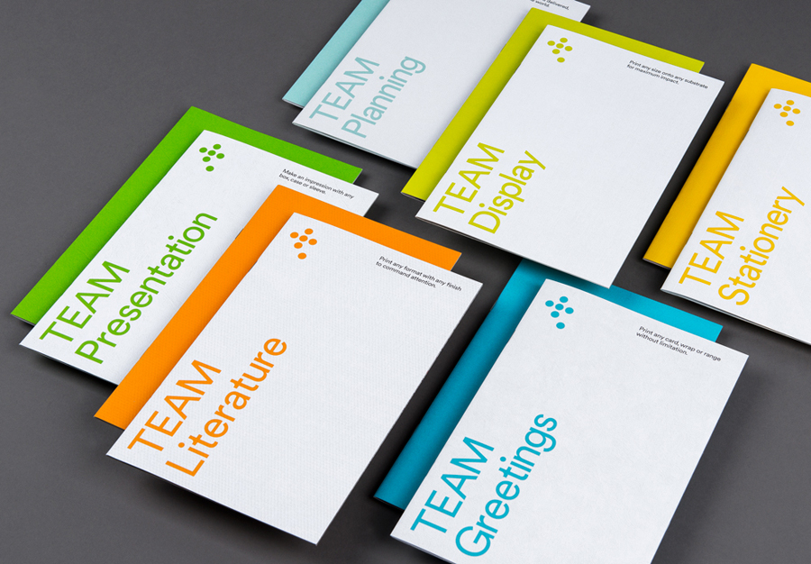 Visual identity and brochure for Leeds based print production business Team Impression by Design Project