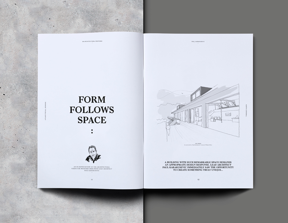 Branding and lifestyle magazine for North Cornwall property development Wenford Dries by London based graphic design studio ico.