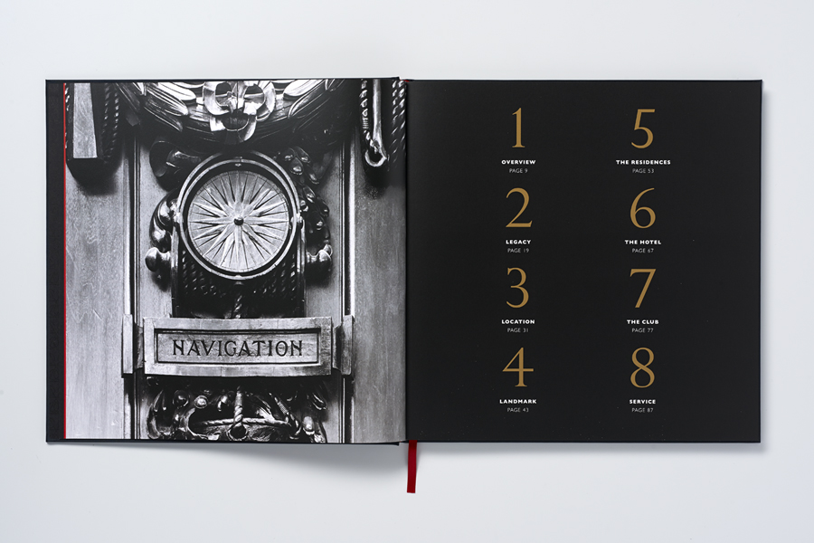 Private residency marketing book for Ten Trinity Square designed by Pentagram