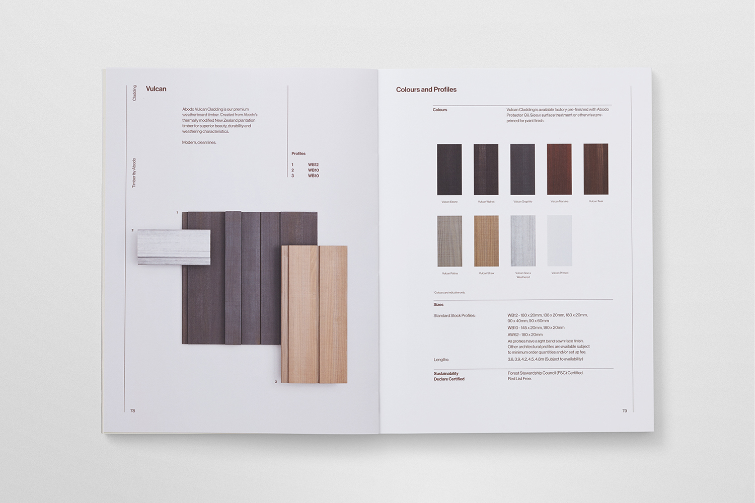 Catalogue design by Richards Partners for NZ timber specialists Abodo