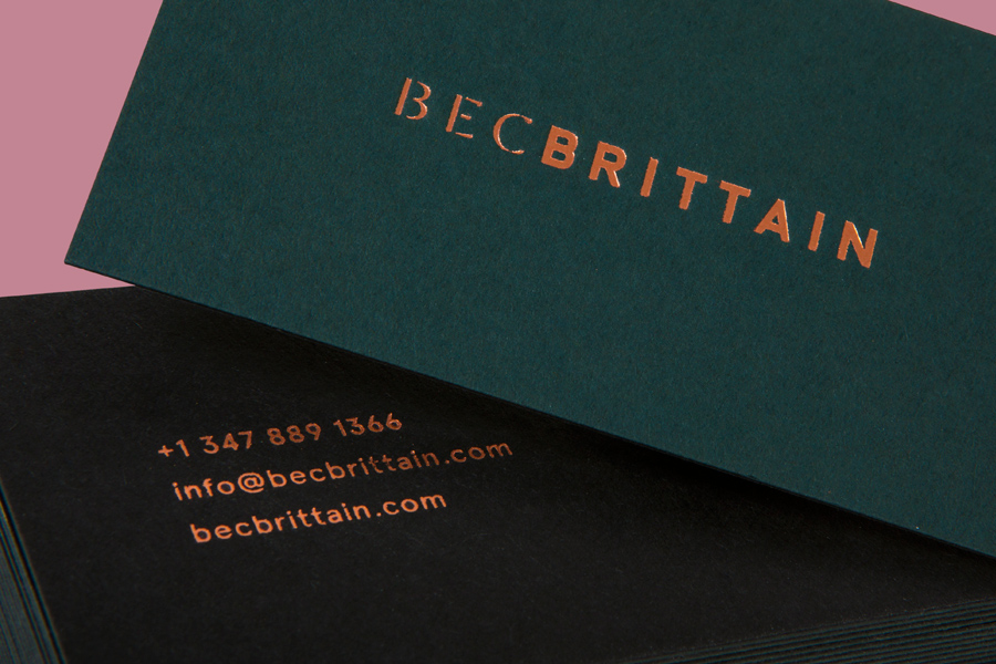 Logo and duplex business cards designed by Lotta Nieminen for New York based lighting and product designer Bec Brittain